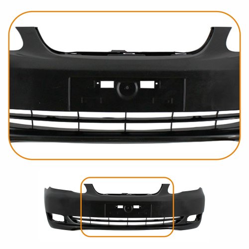 Parachoque Toyota Corolla 2005 2006 2007 2008  Corolla Fielder 2007 2008 Dianteiro Preto Liso com Furo para Milha