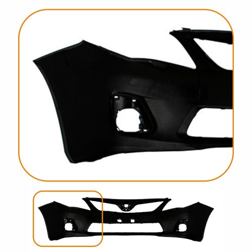 Parachoque Toyota Corolla 2012 2013 2014 Dianteiro Preto Liso com Furo para Milha