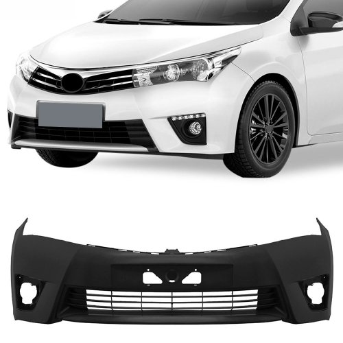 Parachoque Toyota Corolla 2015 2016 2017 Dianteiro Preto Liso com Furo para Milha