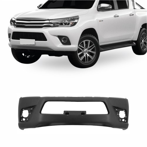 Parachoque Toyota Hilux Srv 2015 2016 2017 2018 Dianteiro Preto Liso sem Grade Cabine Dupla com Furo para Milha