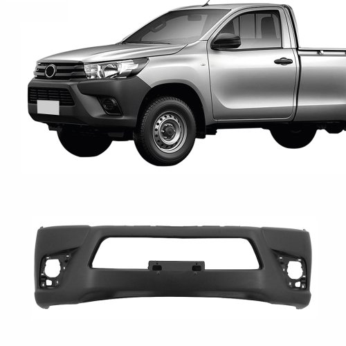 Parachoque Toyota Hilux Srv 2015 2016 2017 2018 Dianteiro Preto Texturizado sem Grade Cabine Simples com Furo para Milha
