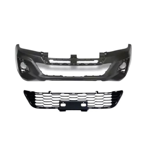 Parachoque Toyota Hilux Srv 2018 2019 2020 Dianteiro Preto Liso com Grade com Furo para Milha