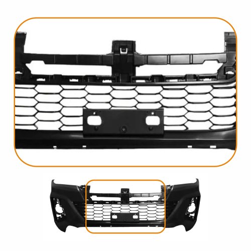 Parachoque Toyota Hilux Srv 2018 2019 2020 Dianteiro Preto Liso com Grade com Furo para Milha
