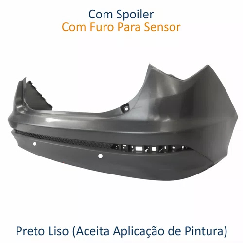 Parachoque Traseiro Fiat Cronos 2017 Até 2023 Com Spoiler Com Furo Sensor