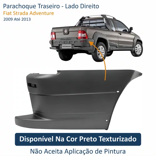 Parachoque Traseiro Fiat Strada Adventure 2009 Até 2013 Lado Direito Passageiro
