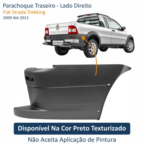 Parachoque Traseiro Fiat Strada Trekking 2009 Até 2013 Lado Direito Passageiro