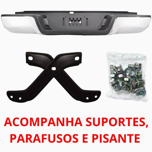 Parachoque Traseiro Ford Ranger 2012 Até 2019 Cromado Sem Furo Sensor