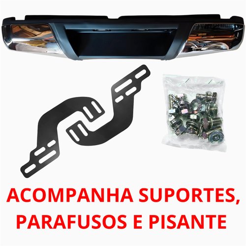 Parachoque Traseiro Nissan Frontier 2017 2018 2019 2020 2021 Sem Furo Sensor Cromado