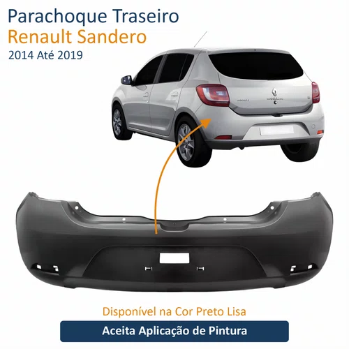 Parachoque Traseiro Renault Sandero 2014 Até 2019