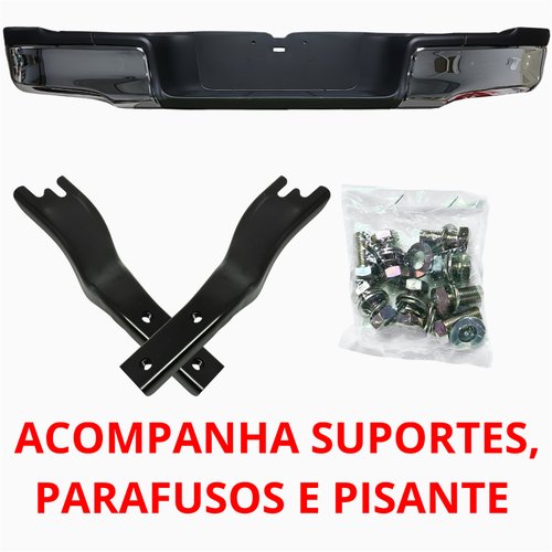 Parachoque Traseiro Toyota Hilux Srv 2016 Até 2022 Cromado Sem Furo De Sensor