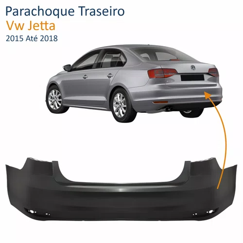 Parachoque Traseiro Vw Jetta 2015 Até 2018 Sem Furo