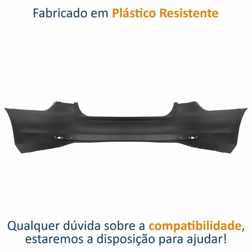 Parachoque Traseiro Vw Jetta 2015 Até 2018 Sem Furo