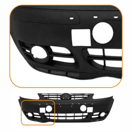 Parachoque Vw Crossfox 2005 2006 2007 Dianteiro Preto Texturizado com Furo para Milha