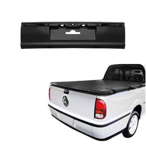 Parachoque Vw Saveiro G3 Fase 1 1999 2000 2001 2002 2003 Traseiro Central Preto Liso parcial Texturizado