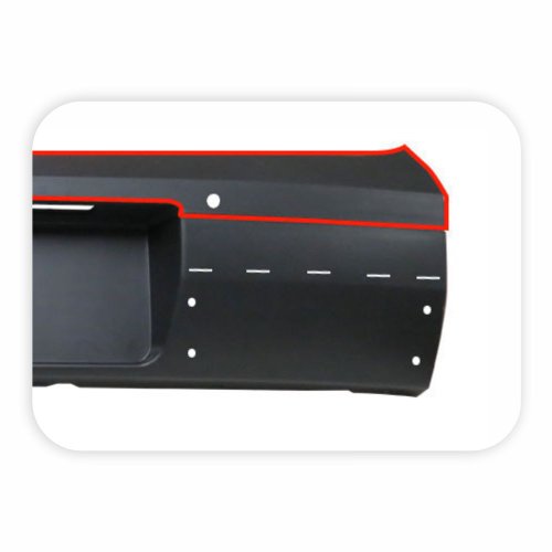 Parachoque Vw Saveiro G5 Cross 2009 Até 2013 Saveiro G6 Cross 2013 Até 2016 Traseiro Central Preto Liso parcial Texturizado Com Furo para Sensor com Furo Moldura