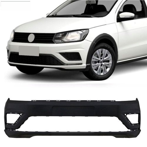 Parachoque Vw Saveiro G7 2016 Até 2020 Vw Saveiro G8 2021 Até 2023 Dianteiro Preto Liso Com Furo para Moldura com Furo para Milha