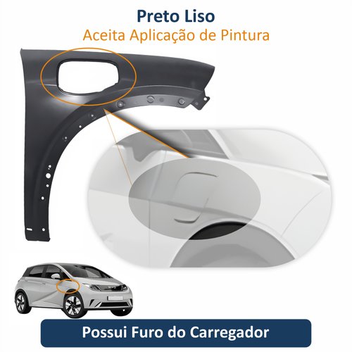Paralama Dianteiro BYD Dolphin 2023 2024 Lado Direito Passageiro