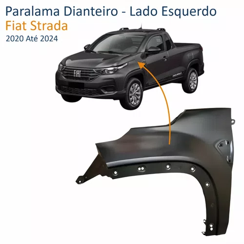 Paralama Fiat Strada 2020 Até 2024 Lado Esquerdo Motorista