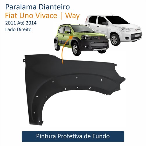 Paralama Fiat Uno Vivace Way 2011 Até 2014 Lado Direito Passageiro