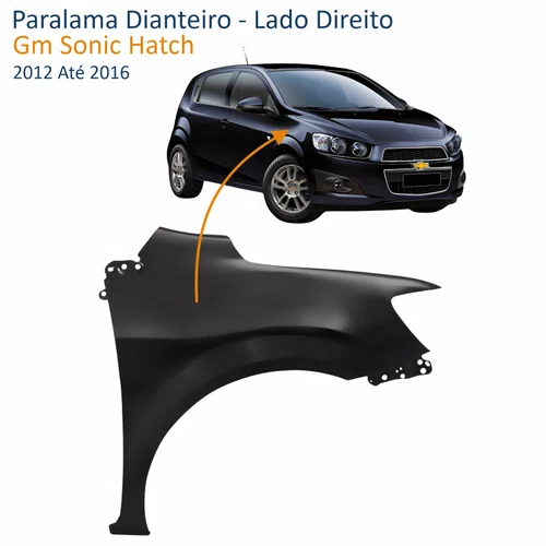Paralama Gm Sonic Hatch 2012 Até 2016 Lado Direito Passageiro