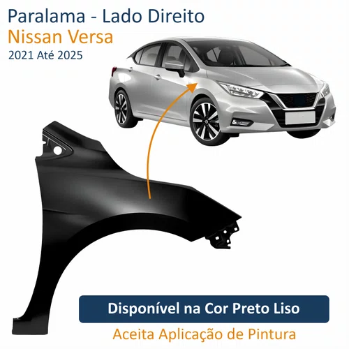 Paralama Nissan Versa 2021 Até 2025 Lado Direito Passageiro