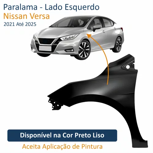 Paralama Nissan Versa 2021 Até 2025 Lado Esquerdo Motorista