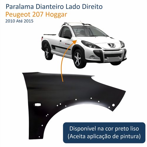 Paralama Peugeot 207 Hoggar 2008 Até 2015 Lado Direito Passageiro