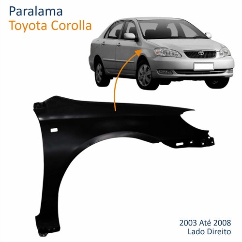 Paralama Toyota Corolla 2003 Até 2008 Lado Direito Passageiro