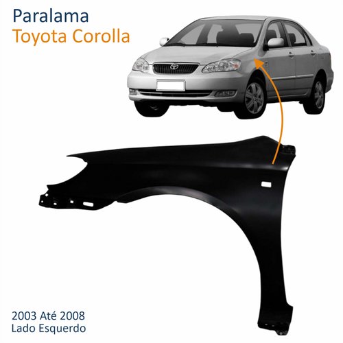 Paralama Toyota Corolla 2003 Até 2008 Lado Esquerdo Motorista