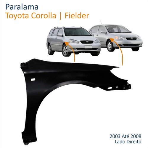Paralama Toyota Corolla Fielder 2003 Até 2008 Lado Direito Passageiro