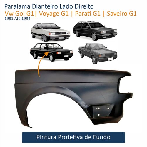 Paralama Vw Gol Voyage Parati Saveiro G1 1991 Até 1994 Lado Direito Passageiro
