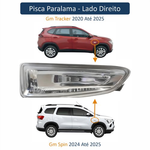 Pisca Paralama Gm Onix Tracker 2020 Até 2025 Montana 2023 Até 2025 Spin 2024 2025 Lado Direito Passageiro Produto Original