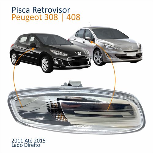 Pisca Retrovisor Peugeot 308 408 2011 2012 2013 2014 2015 Lado Direito Passageiro