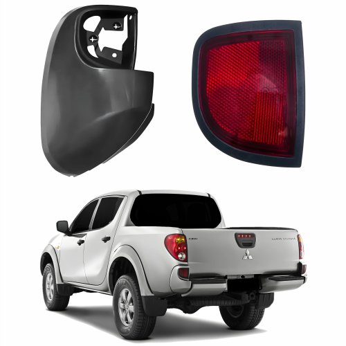Ponteira E Refletor Parachoque Traseiro Mitsubishi L-200 Triton 2008 Até 2014 Lado Esquerdo Motorista