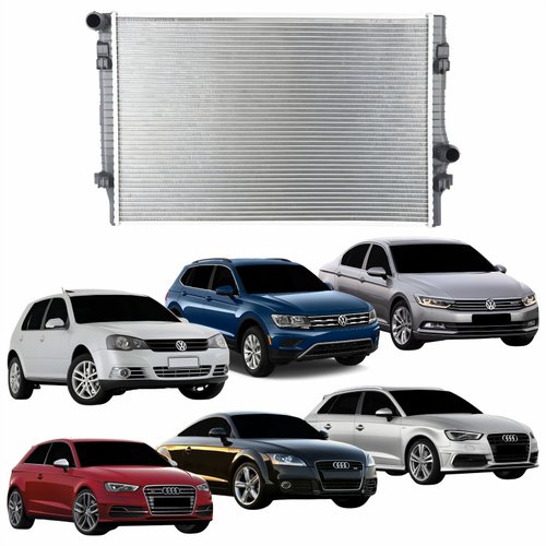 Radiador Audi A3 S3 2013 Até 2020 TT 2015 Até 2020 Vw Golf 2014 Até 2019 Passat 2015 Até 2020 Tiguan 2017 Até 2020 Com Ar Condicionado Automático