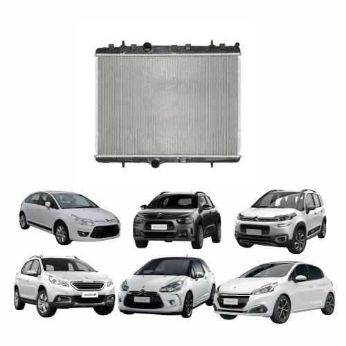 Radiador Citroen Aircross 2010 Até 2018 C3 2013 Até 2019 Ds3  2010 Até 2019 C4 Cactus 2019 Até 2022 Peugeot 208/2008  2013 Até 2019 Com Ar Condicionado Automatico E Mecânico