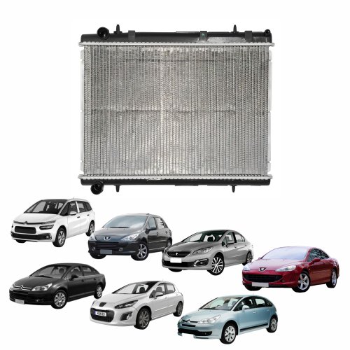 Radiador Citroen C4 C4 Pallas Grand Picasso 2006 Até 2016 Peugeot 307 308 407 408 2005 Até 2016 Com Ar Condicionado Automatico Mecânico