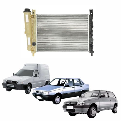 Radiador Fiat Uno Fiorino 1985 Até 2009 Fiat Premio 1985 Até 1999 Sem Ar Condicionado Mecânico Com Vaso