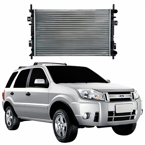 Radiador Ford Ecosport 2002 Até 2013 Rocam Com E Sem Ar Condicionado Mecânico