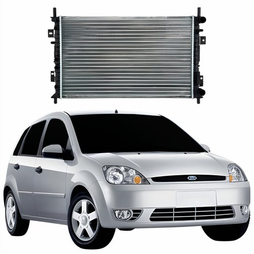 Radiador Ford Fiesta 2002 Até 2007 Rocam Com E Sem Ar Condicionado Mecânico