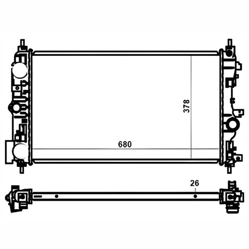 Radiador GM Cruze 2011 2012 2013 2014 2015 Com Ar Condicionado Mecânico