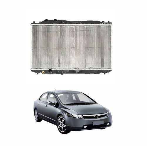 Radiador Honda Civic 2006 2007 2008 2009 2010 2011 Com Ar Condicionado Automatico E Mecânico