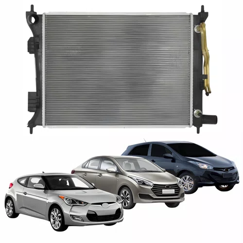 Radiador Hyundai Hb20 Hb20S 2012 Até 2019 Veloster 2012 2013 Com Ar Condicionado Automático e Mecânico