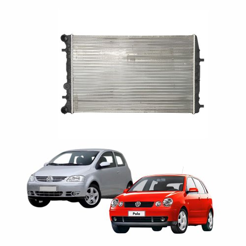 Radiador Volkswagen Fox 2003 2004 2005 Com Ar Condicionado Mecânico Polo  2003 Até 2009 Com Ar Condicionado Mecânico