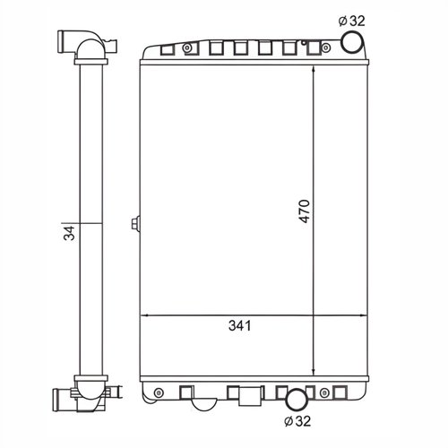 Radiador Vw Parati G4 2005 2006 2007 2008 Com Ar Condicionado Mecânico