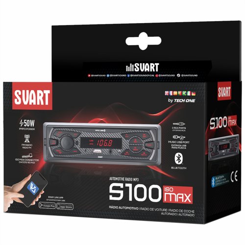 Radio Automotivo S100 Max I Svart