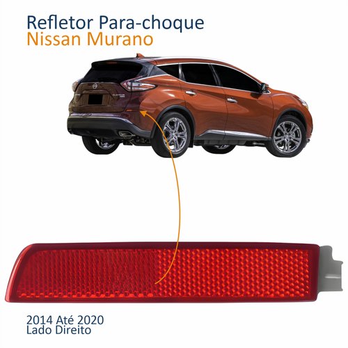 Refletor Parachoque Traseiro Nissan Murano 2014 Até 2020 Lado Direito Passageiro
