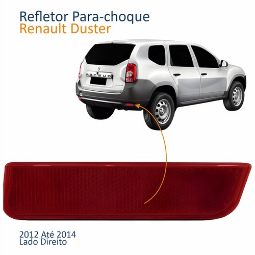 Refletor Parachoque Traseiro Renault Duster 2012 2013 2014 2015 Lado Direito Passageiro