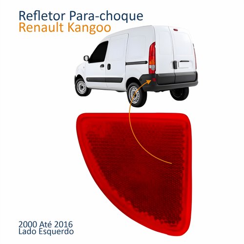 Refletor Parachoque Traseiro Renault Kangoo 2000 Até 2016 Lado Esquerdo Motorista