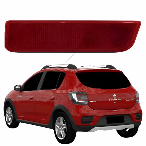 Refletor Parachoque Traseiro Renault Sandero Stepway 2015 2016 2017 2018 2019 Lado Esquerdo Motorista